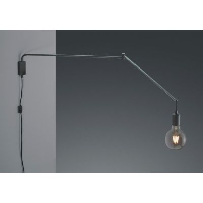 LINE APPLIQUE CON BRACCIO SNODATO IN METALLO NERO CON LAMPADINA A VISTA TRIO LIGHTING - Cristalensi Shop Online