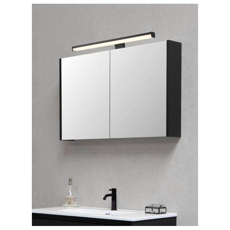 LINO APPLIQUE DA SPECCHIO FINITURA NERA O CROMO IP44 LED 7,5W LUCE 3000K MODERNA LARGHEZZA CM 40 TRIO LIGHTING - Cristalensi Sho