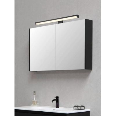 LINO APPLIQUE DA SPECCHIO FINITURA NERA O CROMO IP44 LED 7,5W LUCE 3000K MODERNA LARGHEZZA CM 40 TRIO LIGHTING - Cristalensi Sho