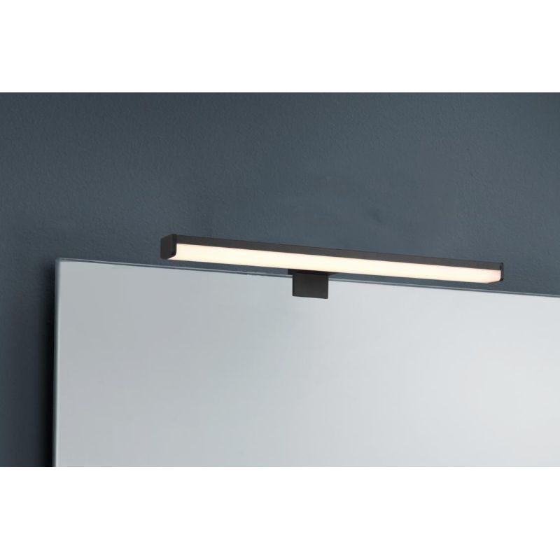 LINO APPLIQUE DA SPECCHIO FINITURA NERA O CROMO IP44 LED 7,5W LUCE 3000K MODERNA LARGHEZZA CM 40 TRIO LIGHTING - Cristalensi Sho