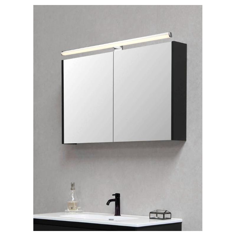 LINO APPLIQUE DA SPECCHIO FINITURA NERA O CROMO IP44 LED 11,5W LUCE 3000K MODERNA LARGHEZZA CM 60 TRIO LIGHTING - Cristalensi Sh