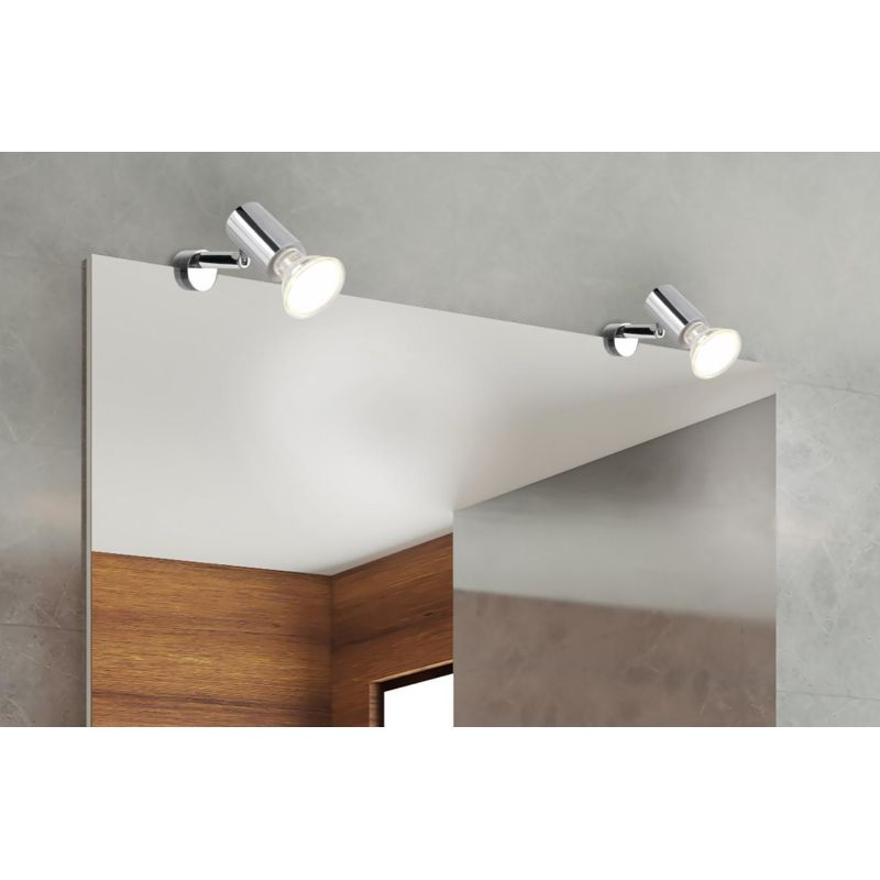 LORENZO APPLIQUE SPOT ORIENTABILE DA SPECCHIO CROMO O NERA IP44 ATTACCO GU10 DESIGN MODERNO TRIO LIGHTING - Cristalensi Shop Onl
