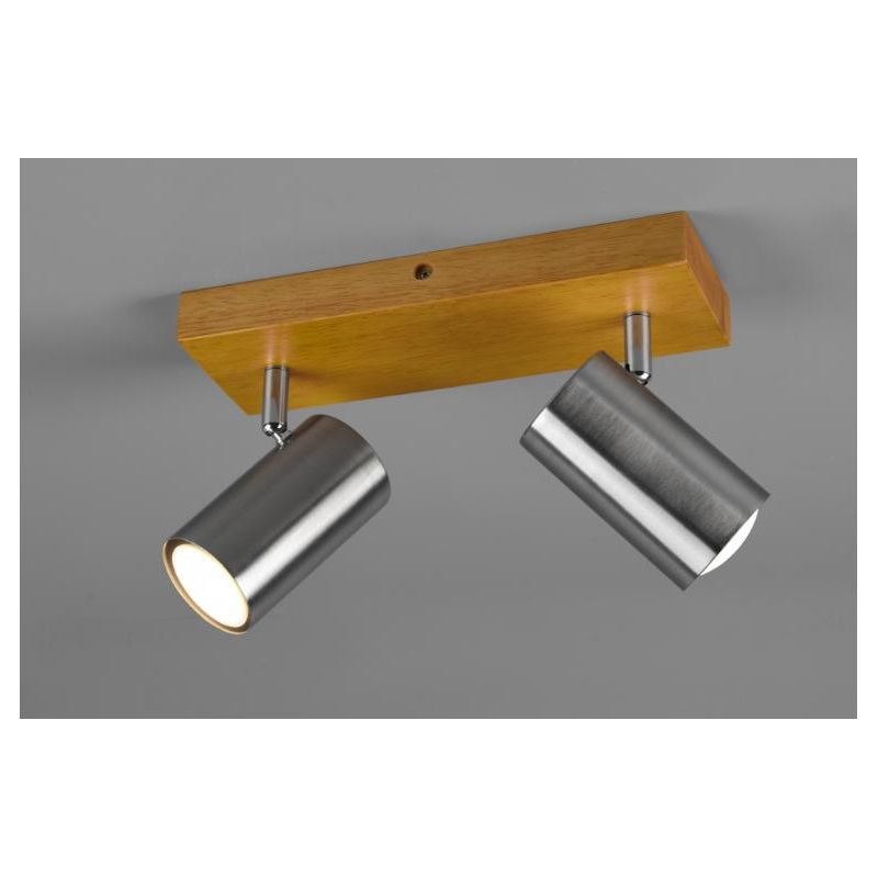 MARLEY FARETTO DA SOFFITTO CON 2 SPOT ORIENTABILI IN LEGNO E METALLO 3 COLORI ATTACCO 2xGU10 TRIO LIGHTING - Cristalensi Shop On