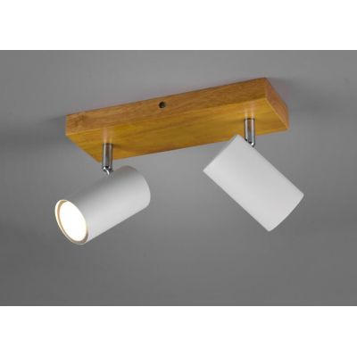 MARLEY FARETTO DA SOFFITTO CON 2 SPOT ORIENTABILI IN LEGNO E METALLO 3 COLORI ATTACCO 2xGU10 TRIO LIGHTING - Cristalensi Shop On