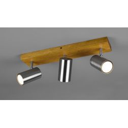 MARLEY FARETTO DA SOFFITTO CON 3 SPOT ORIENTABILI IN LEGNO E METALLO 3 COLORI ATTACCO 3xGU10 TRIO LIGHTING - Cristalensi Shop On