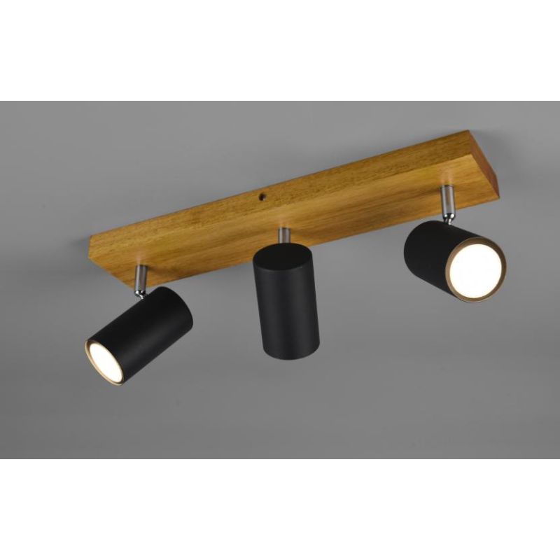 MARLEY FARETTO DA SOFFITTO CON 3 SPOT ORIENTABILI IN LEGNO E METALLO 3 COLORI ATTACCO 3xGU10 TRIO LIGHTING - Cristalensi Shop On