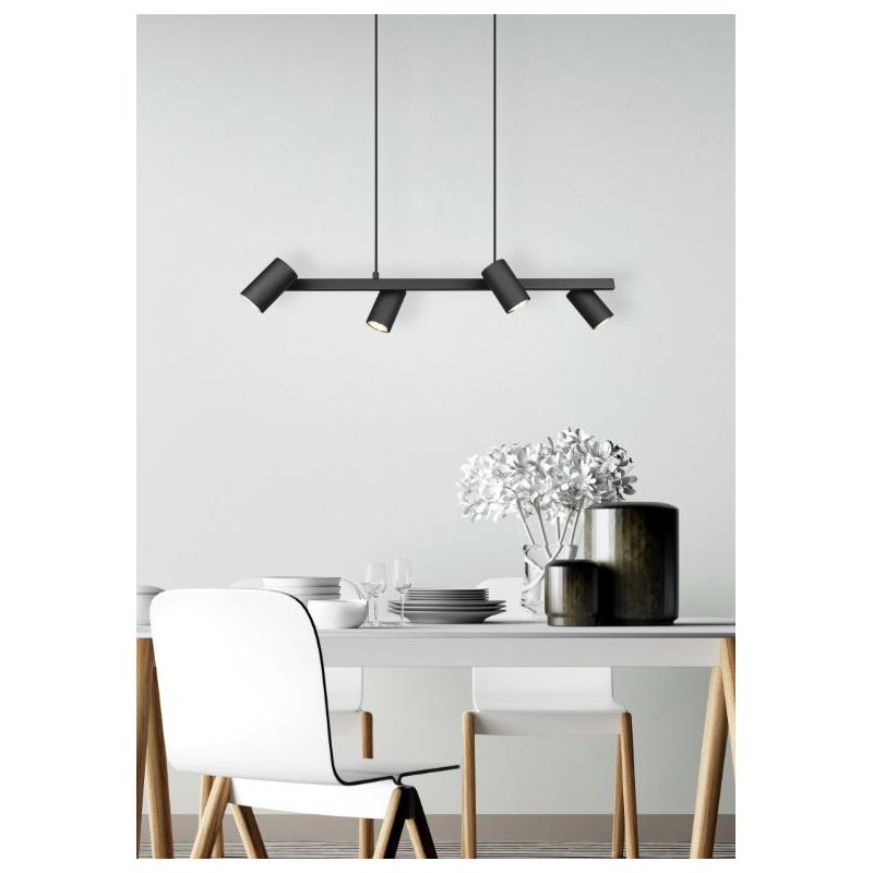 MARLEY SOSPENSIONE IN METALLO 4 FINITURE CON 4 SPOT CILINDRO ORIENTABILI ATTACCO 4XGU10 TRIO LIGHTING - Cristalensi Shop Online
