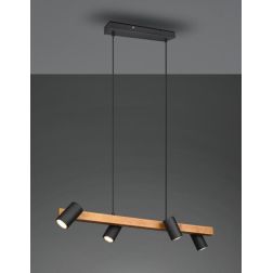 MARLEY SOSPENSIONE IN LEGNO E METALLO CON 4 SPOT ORIENTABILI 3 COLORI ATTACCO 4XGU10 TRIO LIGHTING - Cristalensi Shop Online