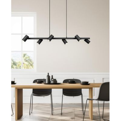 MARLEY SOSPENSIONE IN METALLO 4 FINITURE CON 6 SPOT CILINDRO ORIENTABILI ATTACCO 6XGU10 TRIO LIGHTING - Cristalensi Shop Online