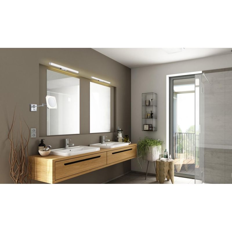 MATTIMO LAMPADA DA SPECCHIO FINITURA NERA O CROMO IP44 LED 6,5W LUCE 3000K LARGHEZZA CM 60 MODERNA TRIO LIGHTING - Cristalensi S