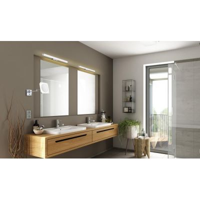 MATTIMO LAMPADA DA SPECCHIO FINITURA NERA O CROMO IP44 LED 6,5W LUCE 3000K LARGHEZZA CM 60 MODERNA TRIO LIGHTING - Cristalensi S