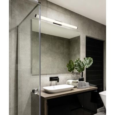 MATTIMO LAMPADA DA SPECCHIO FINITURA NERA O CROMO IP44 LED 8,6W LUCE 3000K LARGHEZZA CM 80 MODERNA TRIO LIGHTING - Cristalensi S