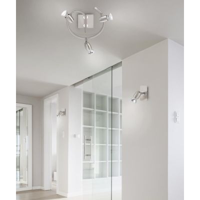 MICHAEL SPOT 1 LUCE IN ACCIAIO SATINATO LED GU10 ORIENTABILE DESIGN MODERNO TRIO LIGHTING - Cristalensi Shop Online