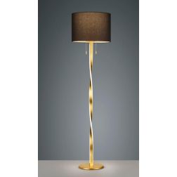 NANDOR PIANTANA MODERNA DOPPIA ILLUMINAZIONE IN METALLO NICHEL O ORO CON PARALUME IN TESSUTO TRIO LIGHTING - Cristalensi Shop On