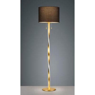 NANDOR PIANTANA MODERNA DOPPIA ILLUMINAZIONE IN METALLO NICHEL O ORO CON PARALUME IN TESSUTO TRIO LIGHTING - Cristalensi Shop On