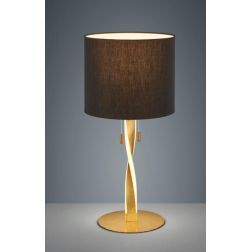 NANDOR LAMPADA DA TAVOLO DOPPIA ILLUMINAZIONE IN METALLO NICHEL O ORO CON PARALUME IN TESSUTO TRIO LIGHTING - Cristalensi Shop O 2