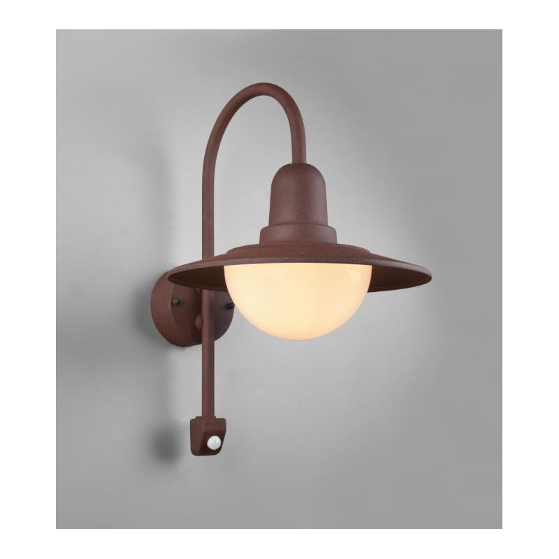 NORMAN APPLIQUE CON SENSORE DI MOVIMENTO IP44 DA ESTERNI 2 COLORI STILE VINTAGE ATTACCO E27 TRIO LIGHTING - Cristalensi Shop Onl
