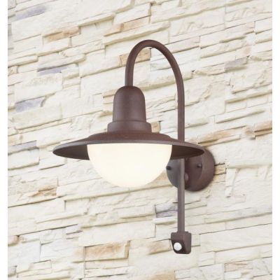 NORMAN APPLIQUE CON SENSORE DI MOVIMENTO IP44 DA ESTERNI 2 COLORI STILE VINTAGE ATTACCO E27 TRIO LIGHTING - Cristalensi Shop Onl