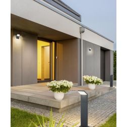 PEARL APPLIQUE DA ESTERNO CON SENSORE DI MOVIMENTO SQUADRATA IP54 ANTRACITE LED 9W LUCE 3000K TRIO LIGHTING - Cristalensi Shop O 2