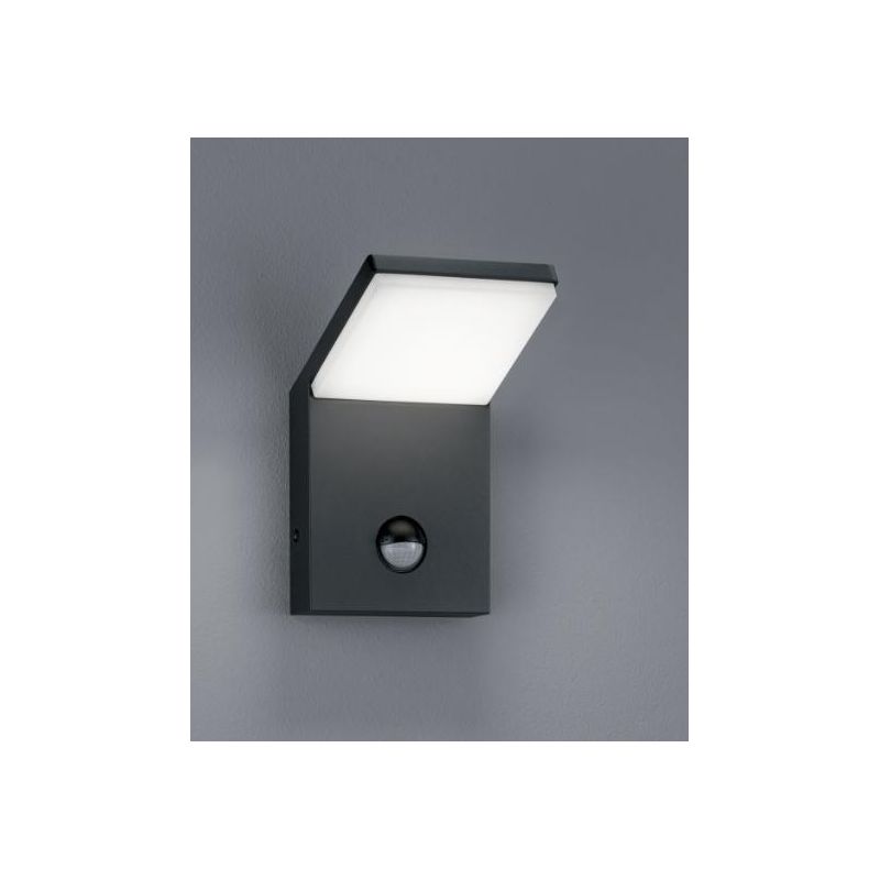 PEARL APPLIQUE DA ESTERNO CON SENSORE DI MOVIMENTO SQUADRATA IP54 ANTRACITE LED 9W LUCE 3000K TRIO LIGHTING - Cristalensi Shop O