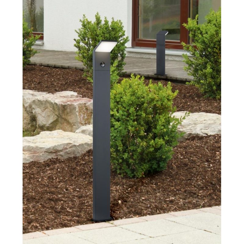 PEARL PALO DA ESTERNO CON SENSORE DI MOVIMENTO ANTRACITE MODERNO LED 9W IP54 SQUADRATO TRIO LIGHTING - Cristalensi Shop Online