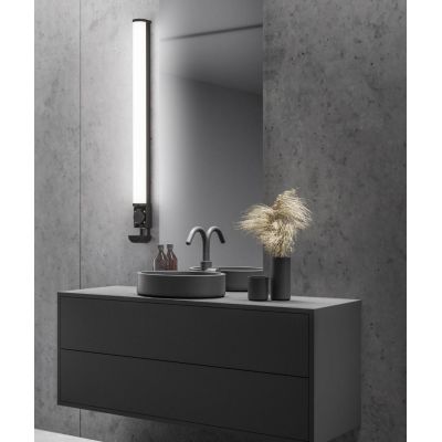 PIERA LAMPADA DA SPECCHIO LARGHEZZA CM 79 IP44 CROMO O NERA LED 16W CON PRESA SCHUKO INCORPORATA TRIO LIGHTING - Cristalensi Sho