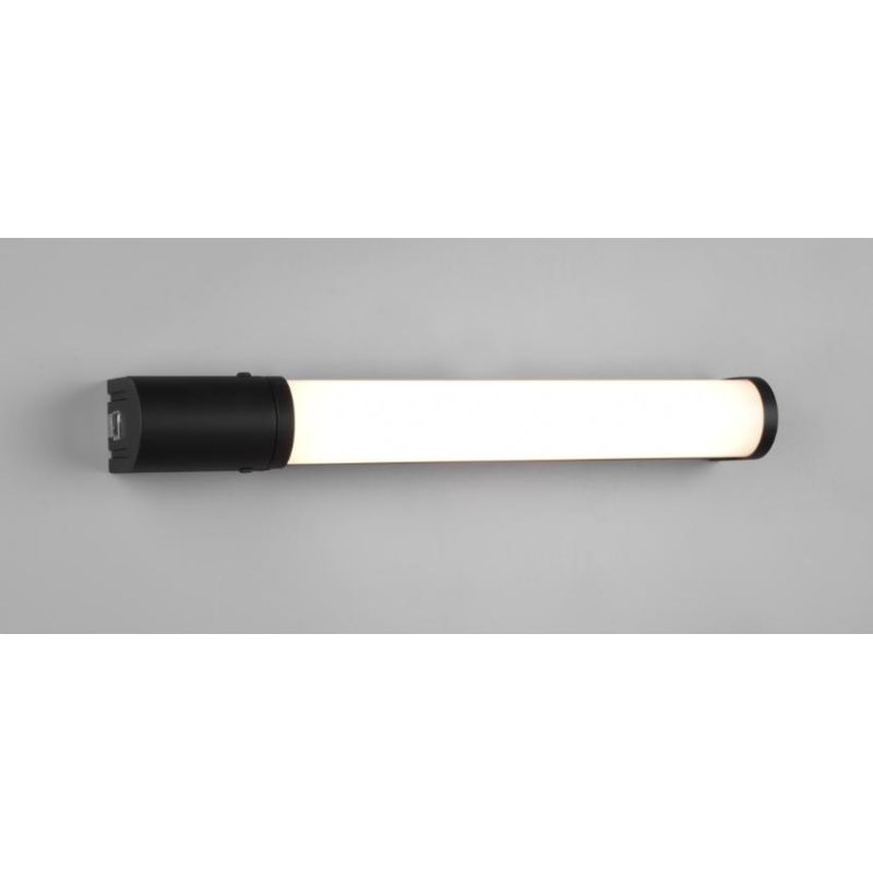 PIERA LAMPADA DA SPECCHIO LARGHEZZA CM 41 IP44 CROMO O NERA LED 8W CON PRESA SCHUKO INCORPORATA TRIO LIGHTING - Cristalensi Shop