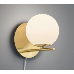PURE APPLIQUE DA PARETE MODERNA IN METALLO 3 FINITURE COLORE CON SFERA IN VETRO D16CM TRIO LIGHTING - Cristalensi Shop Online