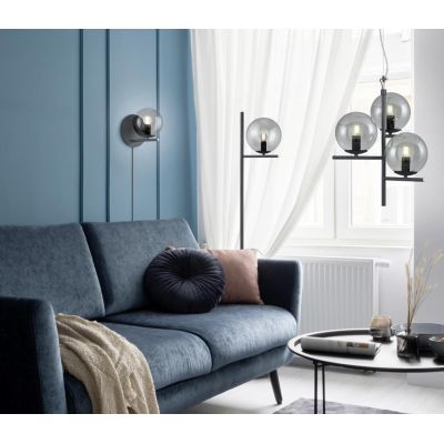 PURE PIANTANA MODERNA IN METALLO 3 FINITURE COLORE CON SFERA IN VETRO H150 CM TRIO LIGHTING - Cristalensi Shop Online