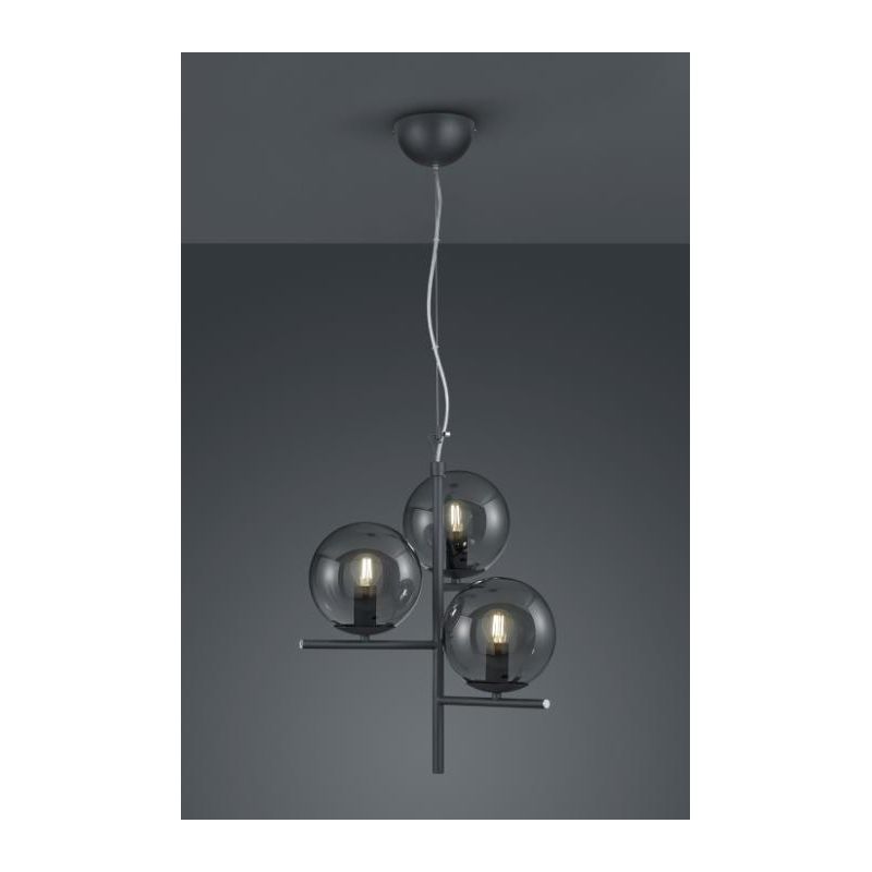 PURE LAMPADARIO A SOSPENSIONE IN METALLO CON 3 SFERE IN VETRO D40 CM TRIO LIGHTING - Cristalensi Shop Online