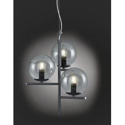 PURE LAMPADARIO A SOSPENSIONE IN METALLO CON 3 SFERE IN VETRO D40 CM TRIO LIGHTING - Cristalensi Shop Online