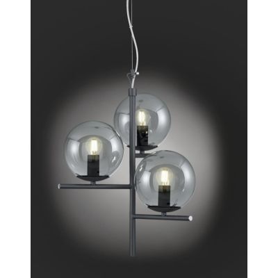 PURE LAMPADARIO A SOSPENSIONE IN METALLO CON 3 SFERE IN VETRO D40 CM TRIO LIGHTING - Cristalensi Shop Online