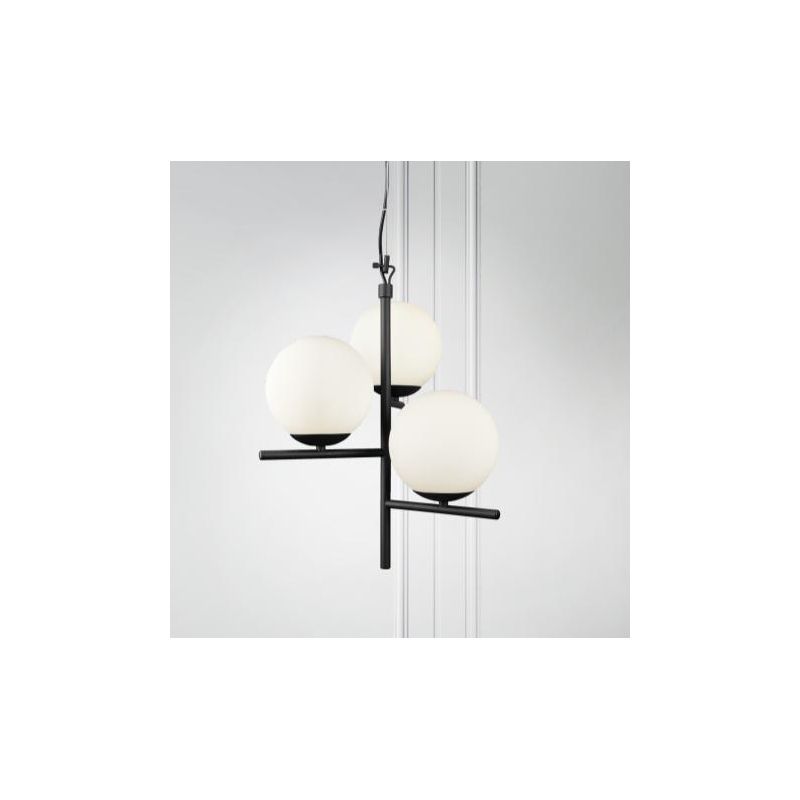 PURE LAMPADARIO A SOSPENSIONE IN METALLO CON 3 SFERE IN VETRO D40 CM TRIO LIGHTING - Cristalensi Shop Online
