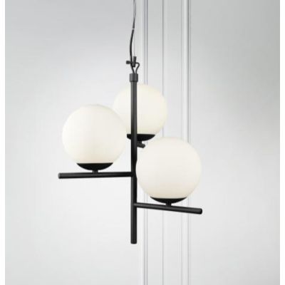 PURE LAMPADARIO A SOSPENSIONE IN METALLO CON 3 SFERE IN VETRO D40 CM TRIO LIGHTING - Cristalensi Shop Online