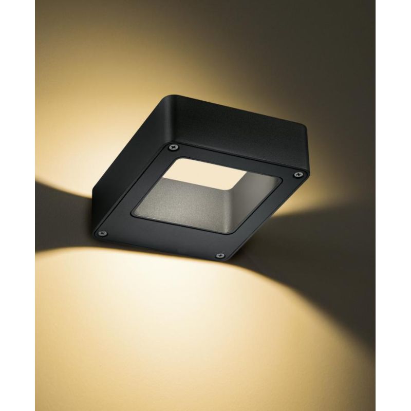 RENO PICCOLA APPLIQUE DA ESTERNI IP54 COLORE ANTRACITE BIEMISSIONE DI LUCE LED 4,5W LUCE 3000K TRIO LIGHTING - Cristalensi Shop 