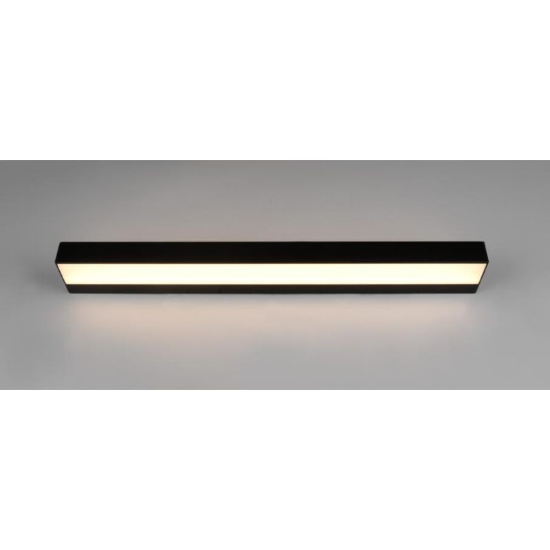 ROCCO APPLIQUE A PARETE DA SPECCHIO NERA O CROMO LARGHEZZA CM 60 IP44 LED 8W LUCE 3000K BI-EMISSIONE TRIO LIGHTING - Cristalensi
