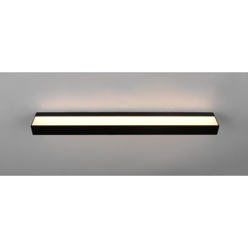 ROCCO APPLIQUE A PARETE DA SPECCHIO NERA O CROMO LARGHEZZA CM 60 IP44 LED 8W LUCE 3000K BI-EMISSIONE TRIO LIGHTING - Cristalensi