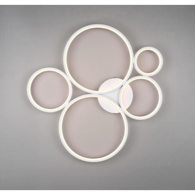 RONDO PLAFONIERA 5 CERCHI CON LED 49W LUCE 3000K MODERNA DIMMERABILE 2 FINITURE TRIO LIGHTING - Cristalensi Shop Online