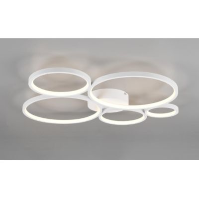 RONDO PLAFONIERA 5 CERCHI CON LED 49W LUCE 3000K MODERNA DIMMERABILE 2 FINITURE TRIO LIGHTING - Cristalensi Shop Online