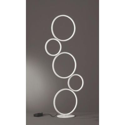 RONDO LAMPADA DA TERRA 5 CERCHI IN METALLO LED 36W MODERNA LUCE 3000K DIMMERABILE 2 FINITURE TRIO LIGHTING - Cristalensi Shop On