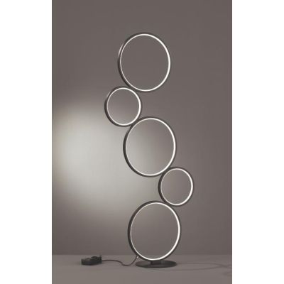 RONDO LAMPADA DA TERRA 5 CERCHI IN METALLO LED 36W MODERNA LUCE 3000K DIMMERABILE 2 FINITURE TRIO LIGHTING - Cristalensi Shop On