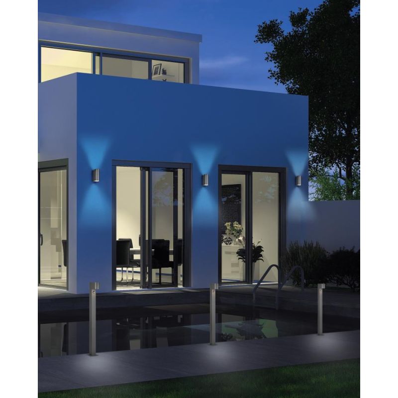 ROYA APPLIQUE A CILINDRO PER ESTERNI IP44 BIEMISSIONE DI LUCE 3 COLORI ATTACCO 2XGU10 TRIO LIGHTING - Cristalensi Shop Online