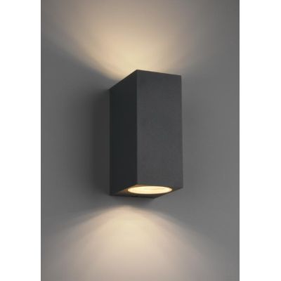 ROYA APPLIQUE SQUADRATA PER ESTERNI IP44 BIEMISSIONE DI LUCE 3 COLORI ATTACCO 2XGU10 TRIO LIGHTING - Cristalensi Shop Online