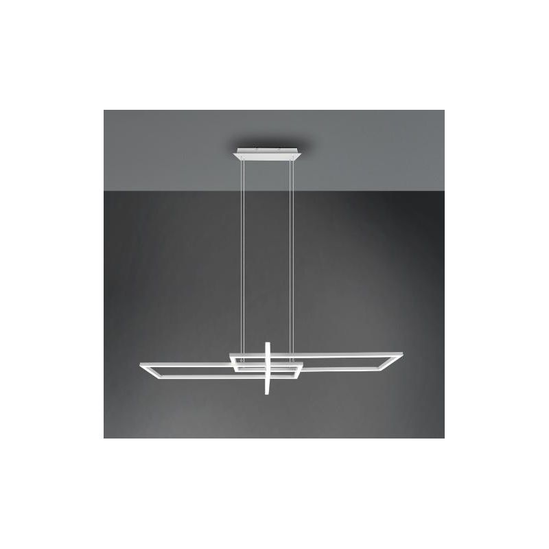 SALINAS SOSPENSIONE CON DUE RETTANGOLI LED 34W MODERNA DIMMERABILE FINITURA BIANCA LUCE 4000K TRIO LIGHTING - Cristalensi Shop O