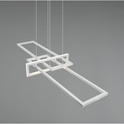SALINAS SOSPENSIONE CON DUE RETTANGOLI LED 34W MODERNA DIMMERABILE FINITURA BIANCA LUCE 4000K TRIO LIGHTING - Cristalensi Shop O