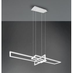 SALINAS SOSPENSIONE CON DUE RETTANGOLI LED 34W MODERNA DIMMERABILE FINITURA BIANCA LUCE 4000K TRIO LIGHTING - Cristalensi Shop O