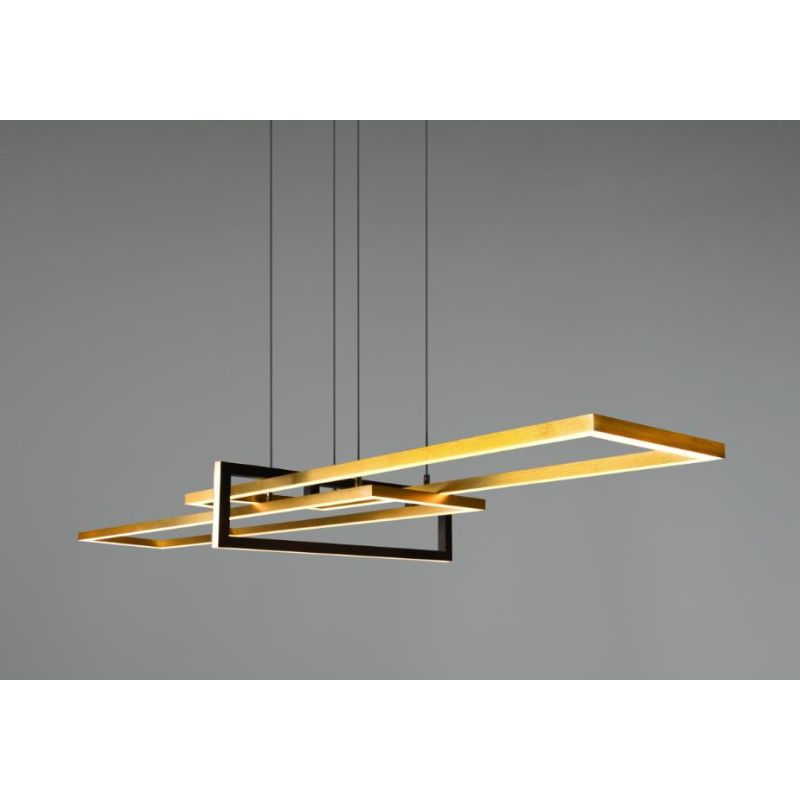 SALINAS SOSPENSIONE CON DUE RETTANGOLI LED 34W MODERNA DIMMERABILE LUCE 3000K 3 FINITURE COLORE TRIO LIGHTING - Cristalensi Shop
