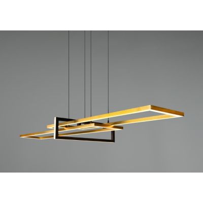 SALINAS SOSPENSIONE CON DUE RETTANGOLI LED 34W MODERNA DIMMERABILE LUCE 3000K 3 FINITURE COLORE TRIO LIGHTING - Cristalensi Shop