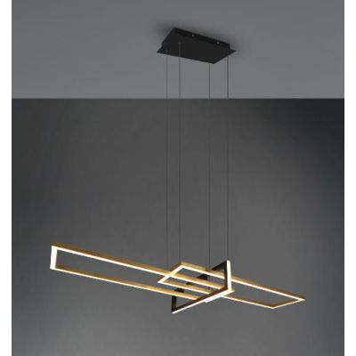 SALINAS SOSPENSIONE CON DUE RETTANGOLI LED 34W MODERNA DIMMERABILE LUCE 3000K 3 FINITURE COLORE TRIO LIGHTING - Cristalensi Shop