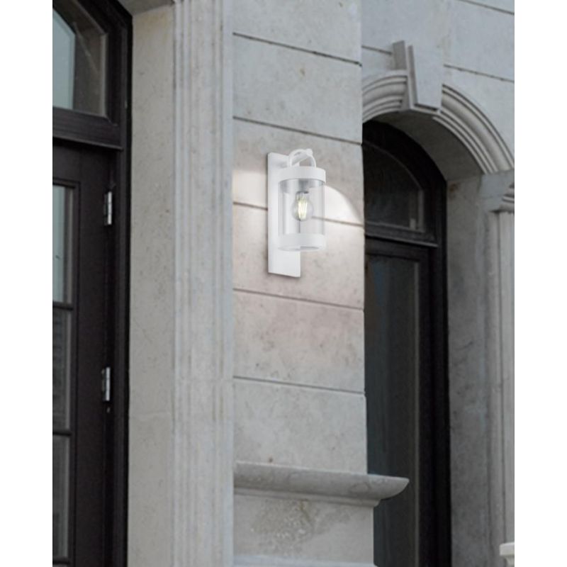 SAMBESI APPLIQUE DA ESTERNO IP44 A LANTERNA CON SENSORE CREPUSCOLARE ANTRACITE RUGGINE O BIANCO TRIO LIGHTING - Cristalensi Shop